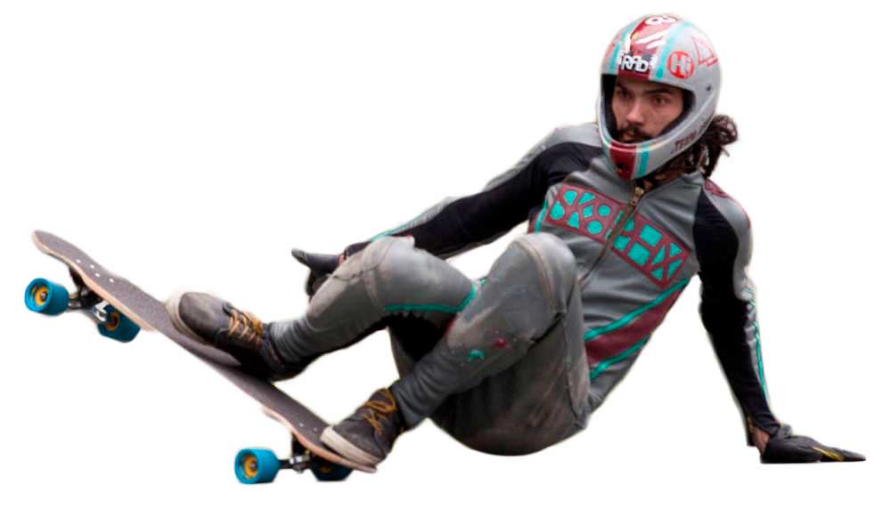 Cole Kurtz sliding in leathers